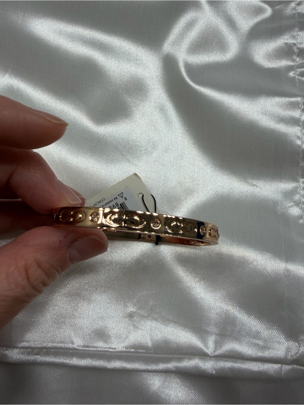 Coach Gold-Tone Signature Logo Bangle Bracelet